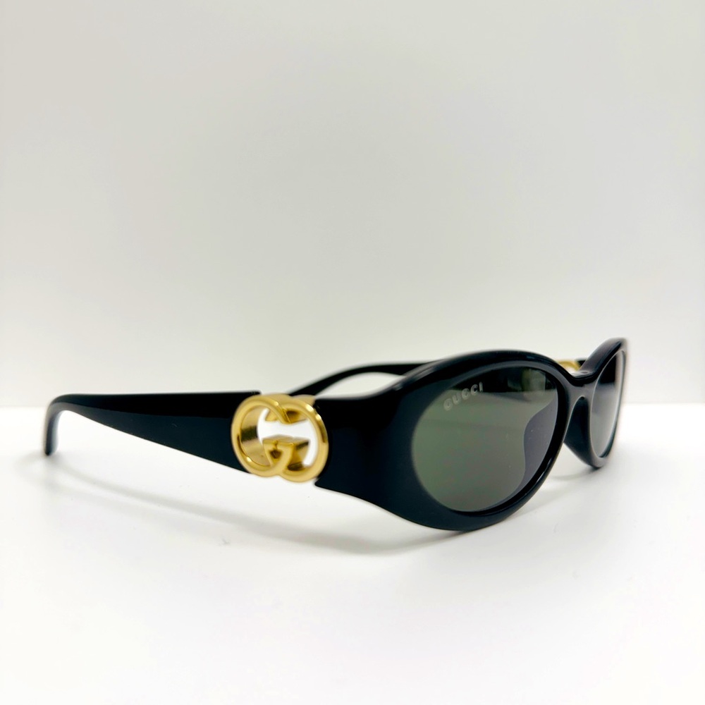 Gucci GG1660S 001 SMALL OVAL BLACK SUNGLASSES